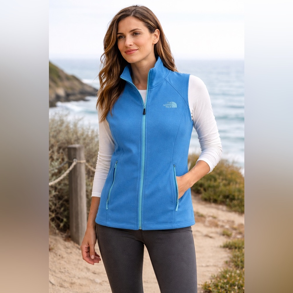 The North Face Women’s Blue Vest Full Zip Sleeveless Size M